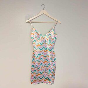 Liz & Sara Groovy Satin Mini Dress